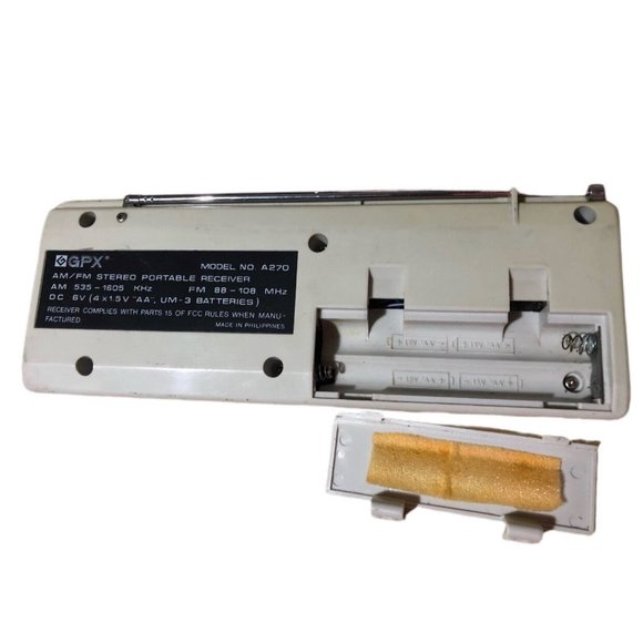 GPX model # A270 AM/FM Stereo Portable Receiver Radio  Vintage Tested Works - Picture 5 of 9